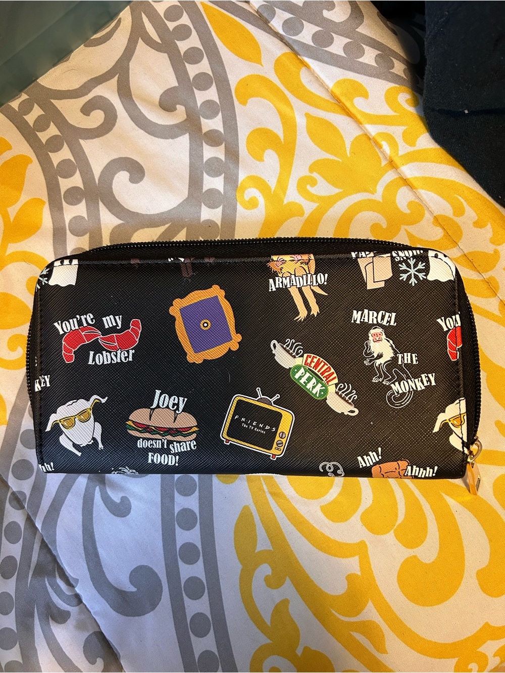 Friends TV Show Kids Zip Wallet - Black Pop Art Icons
